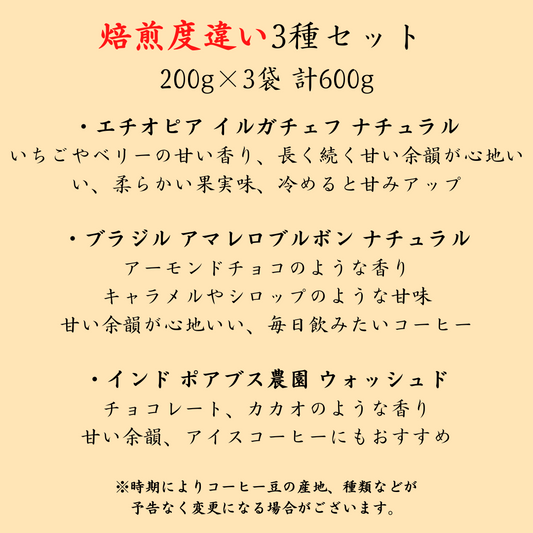 コーヒー豆お試しセット【初回限定】【送料無料】焙煎当日に発送します。 - 焙煎幸房“そら”