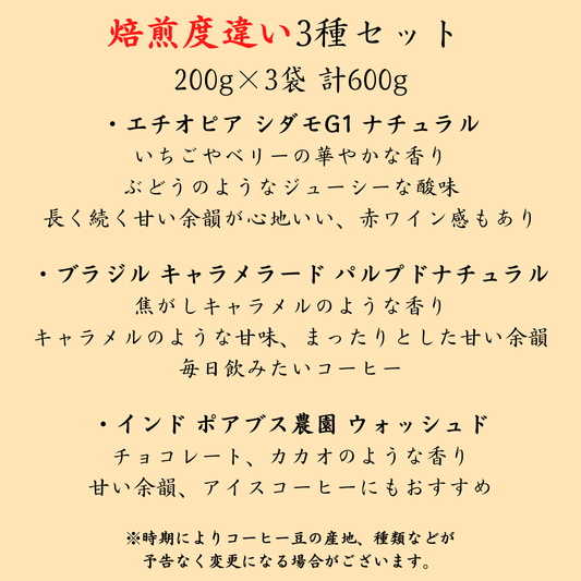 コーヒー豆お試しセット